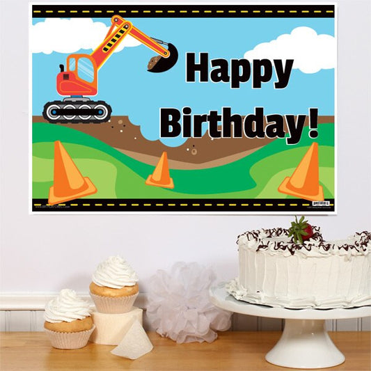 Construction Lil Digger Birthday Sign, 8.5x11 Printable PDF Digital Download by Birthday Direct