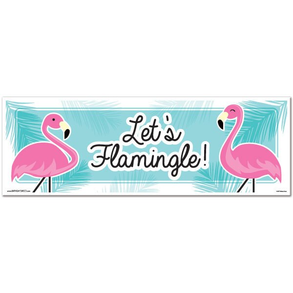 Flamingo Party Tiny Banner, 8.5x11 Printable PDF Digital Download by Birthday Direct