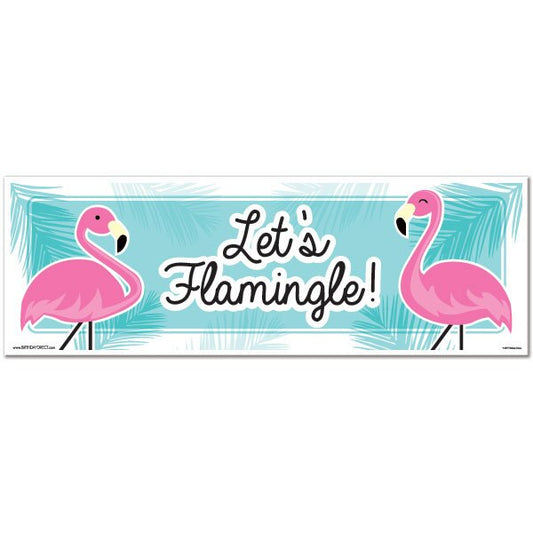 Flamingo Party Tiny Banner, 8.5x11 Printable PDF Digital Download by Birthday Direct