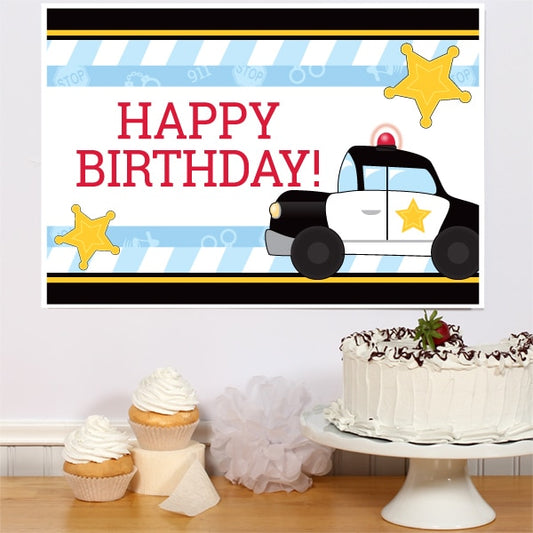 Little Police Birthday Sign, 8.5x11 Printable PDF Digital Download by Birthday Direct