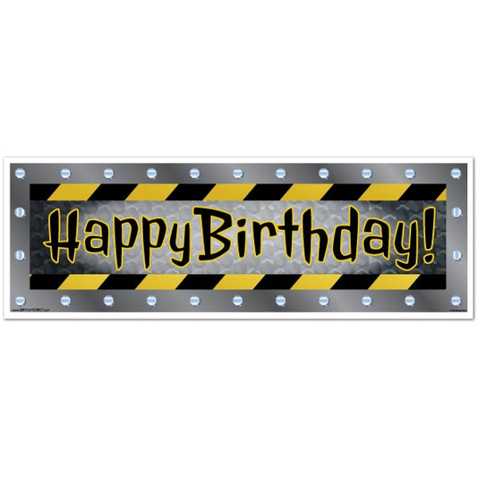 Construction Zone Birthday Tiny Banner, 8.5x11 Printable PDF Digital Download by Birthday Direct