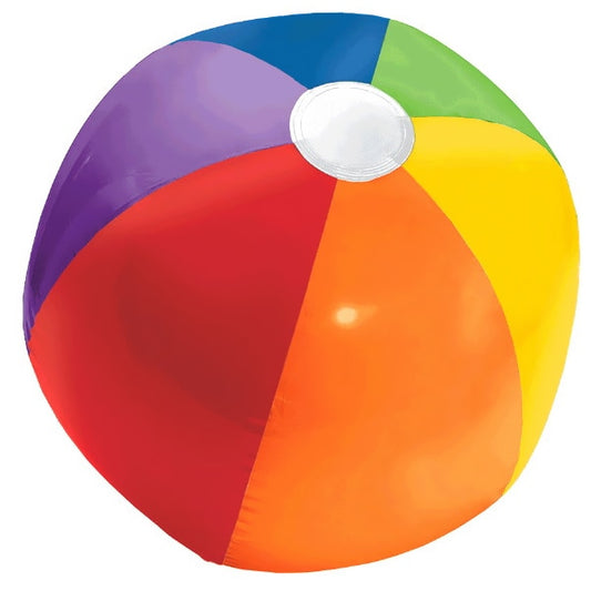 Rainbow Inflatable Beach Ball, 13 inch, each
