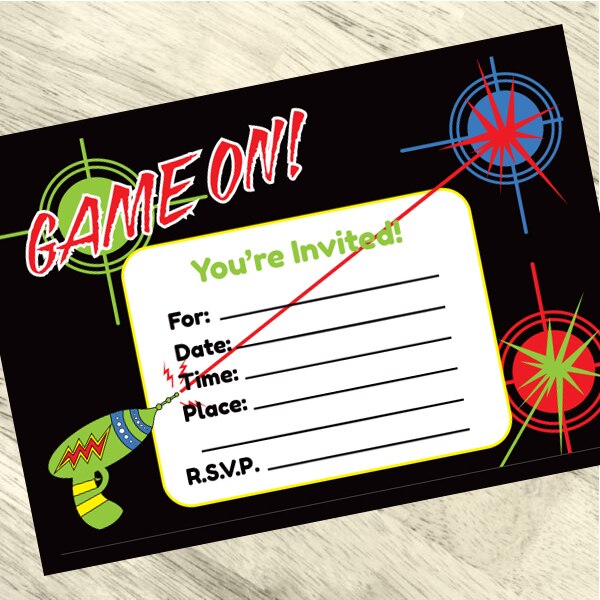 Laser Tag Party Invitations, 8 ct, Birthday Direct – BirthdayDirect