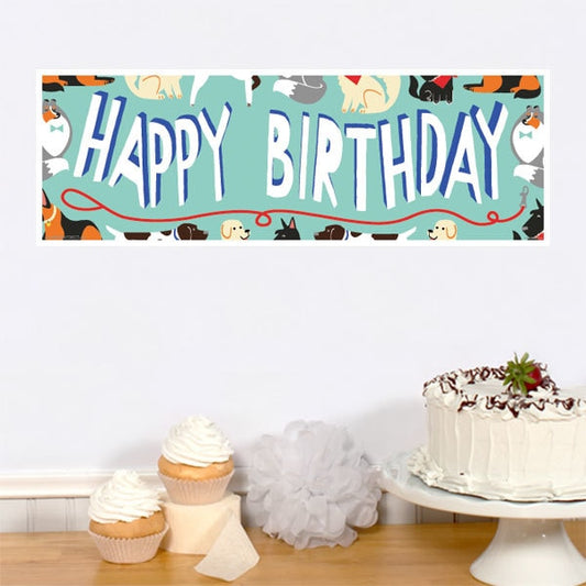 Doggy Birthday Tiny Banner, 8.5x11 Printable PDF Digital Download by Birthday Direct
