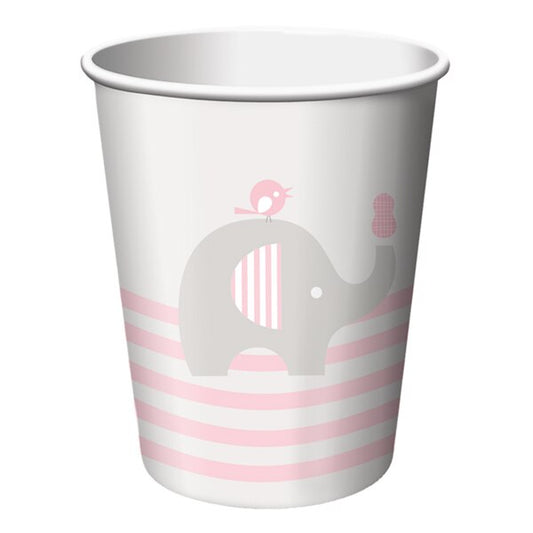 Elephant Little Peanut Pink Cups, 9 oz, 8 ct