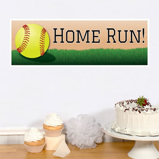 Softball Party Tiny Banner, 8.5x11 Printable PDF Digital Download by Birthday Direct