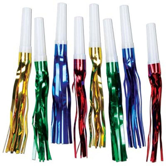 Metallic Fringe Party Squawkers, favor, 8 count