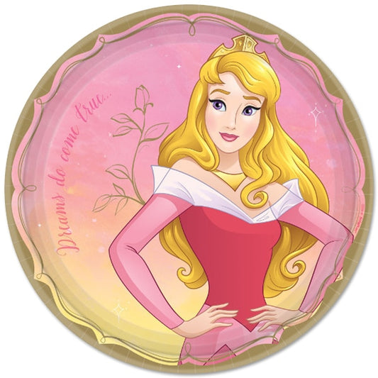 Disney Princess Aurora Plates, 9 inch, 8 count