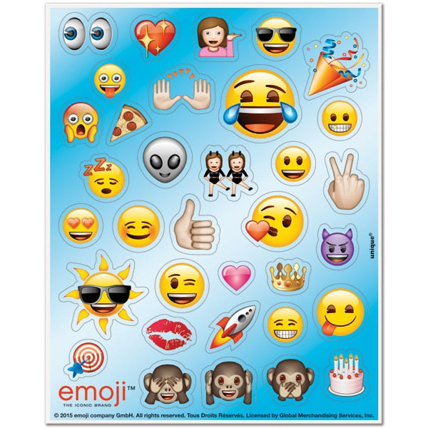 Emoji Party Stickers, set, 4 count