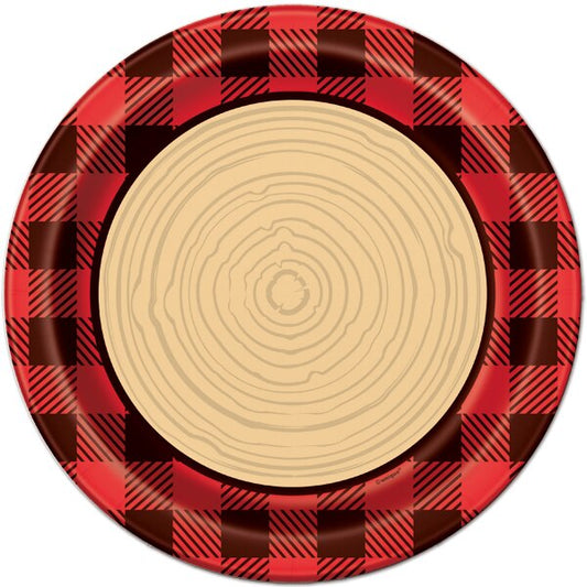 Plaid Lumberjack Dinner Plates, 9 inch, 8 count