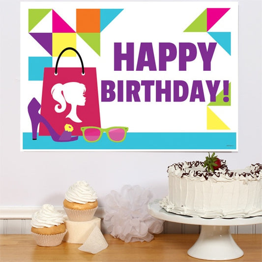 Glamour Doll Birthday Sign, 8.5x11 Printable PDF Digital Download by Birthday Direct