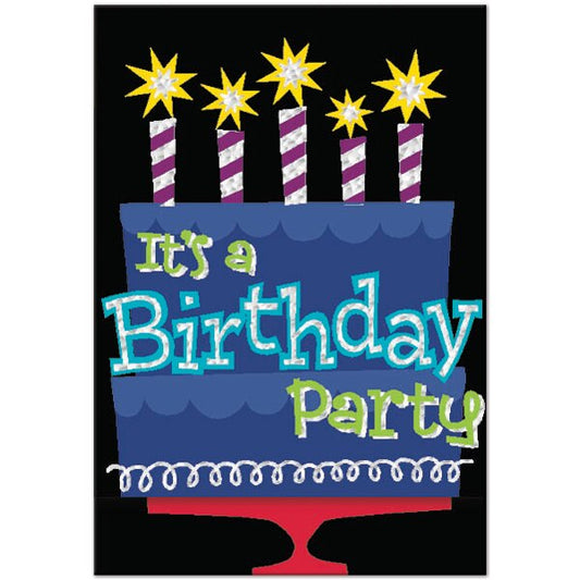 Birthday Cake Invitations, Fill In with Envelopes, 4 x 5.75 in, 8 ct