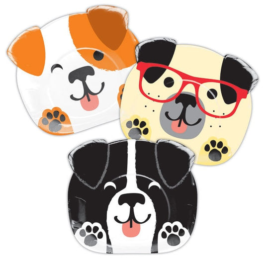 Doggy Party Shaped Dinner Plates, 9 inch, 8 count
