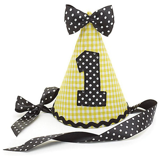 1st Birthday Fabric Party Hat, dress-up, each