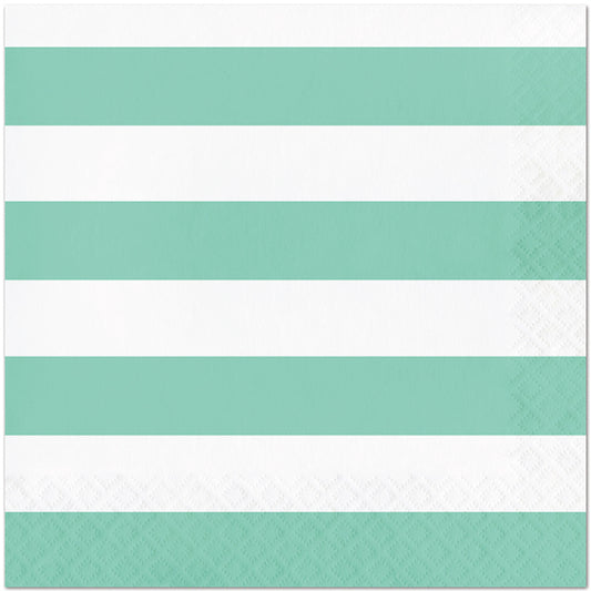 Fresh Mint Dots and Stripes Lunch Napkins, 6.5 inch fold, set of 16