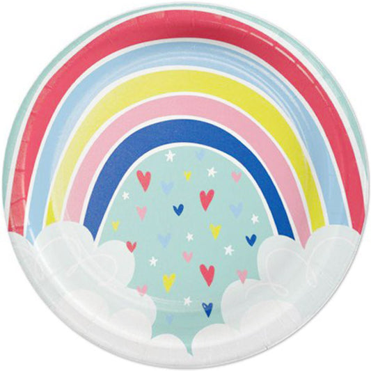 Over the Rainbow Pastel Dinner Plates, 9 inch, 8 count