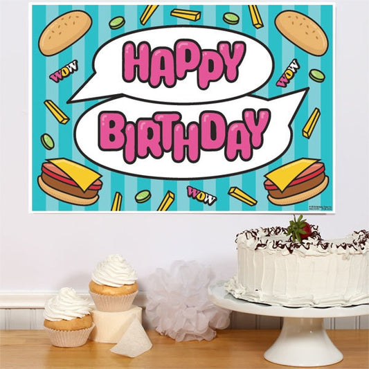 Junk Food Birthday Sign, 8.5x11 Printable PDF Digital Download by Birthday Direct