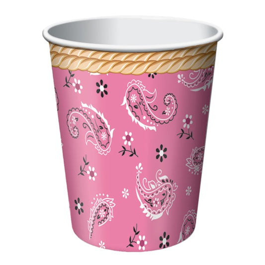 Bandana Pink Cups, 9 oz, 8 ct