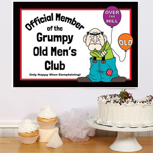 Grumpy Man Party Sign, 8.5x11 Printable PDF Digital Download by Birthday Direct