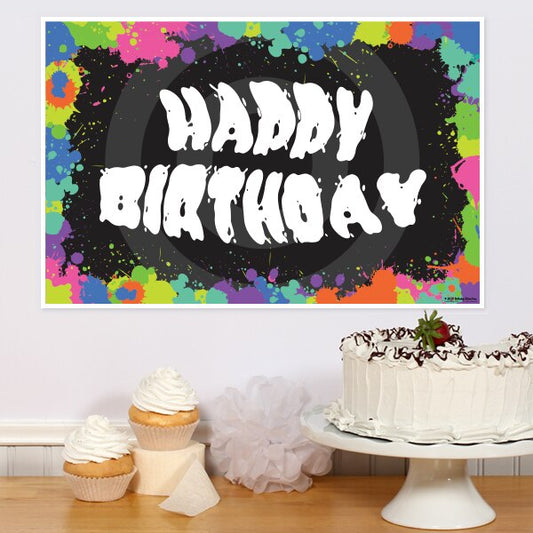 Paintball Birthday Sign, 8.5x11 Printable PDF Digital Download by Birthday Direct
