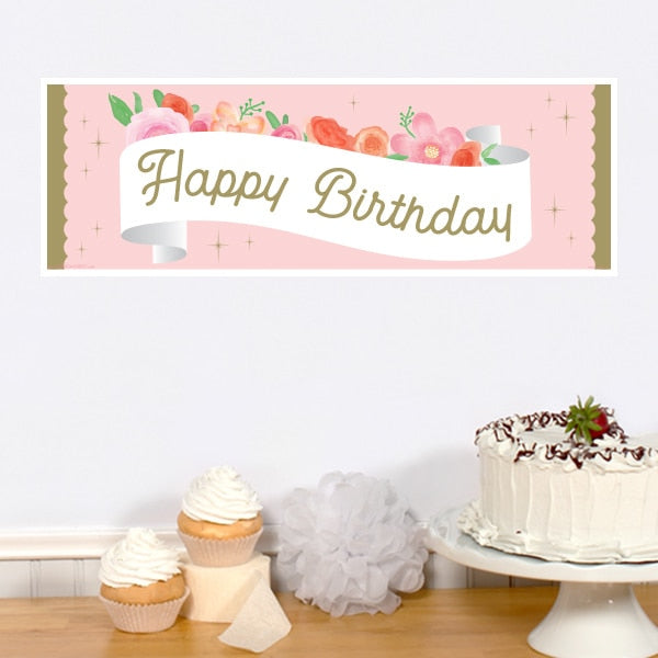 Swan Birthday Tiny Banner, 8.5x11 Printable PDF Digital Download by Birthday Direct