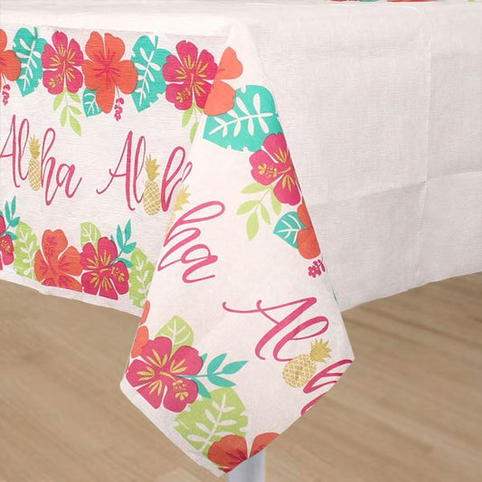 Aloha Flamingo Tropic Party Table Cover, 54 x 102 inch