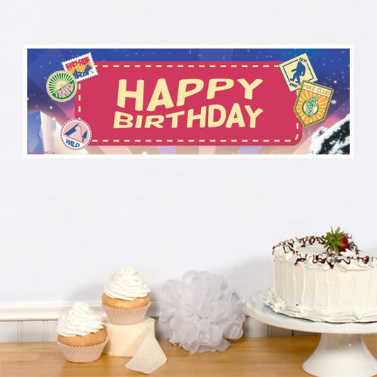 Mountain Bigfoot Birthday Tiny Banner, 8.5x11 Printable PDF Digital Download by Birthday Direct