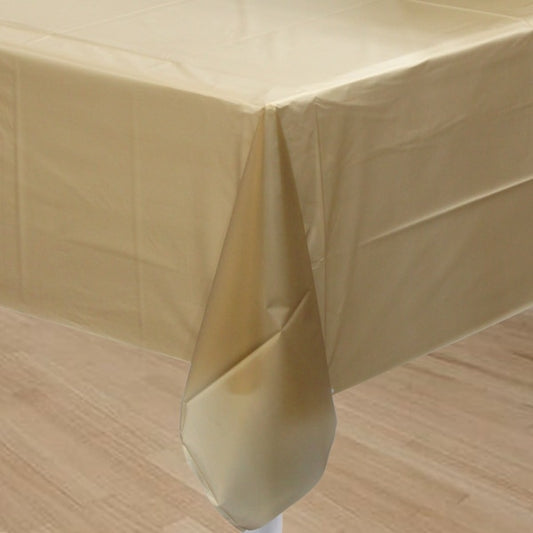 Gold Plastic Table Cover, 54 x 108 inch
