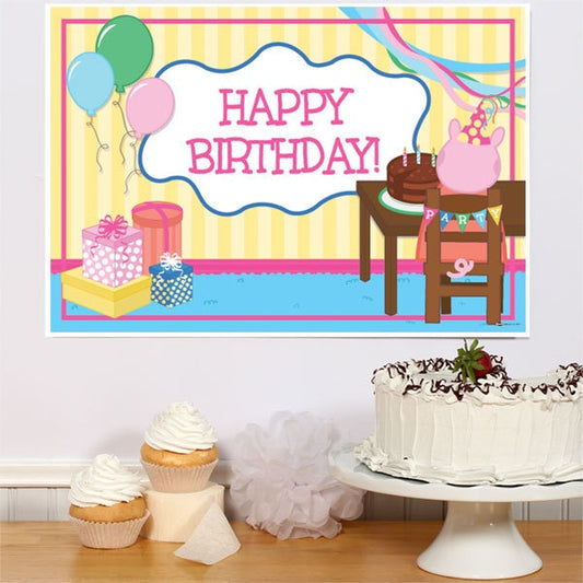 Piggy Birthday Sign, 8.5x11 Printable PDF Digital Download by Birthday Direct
