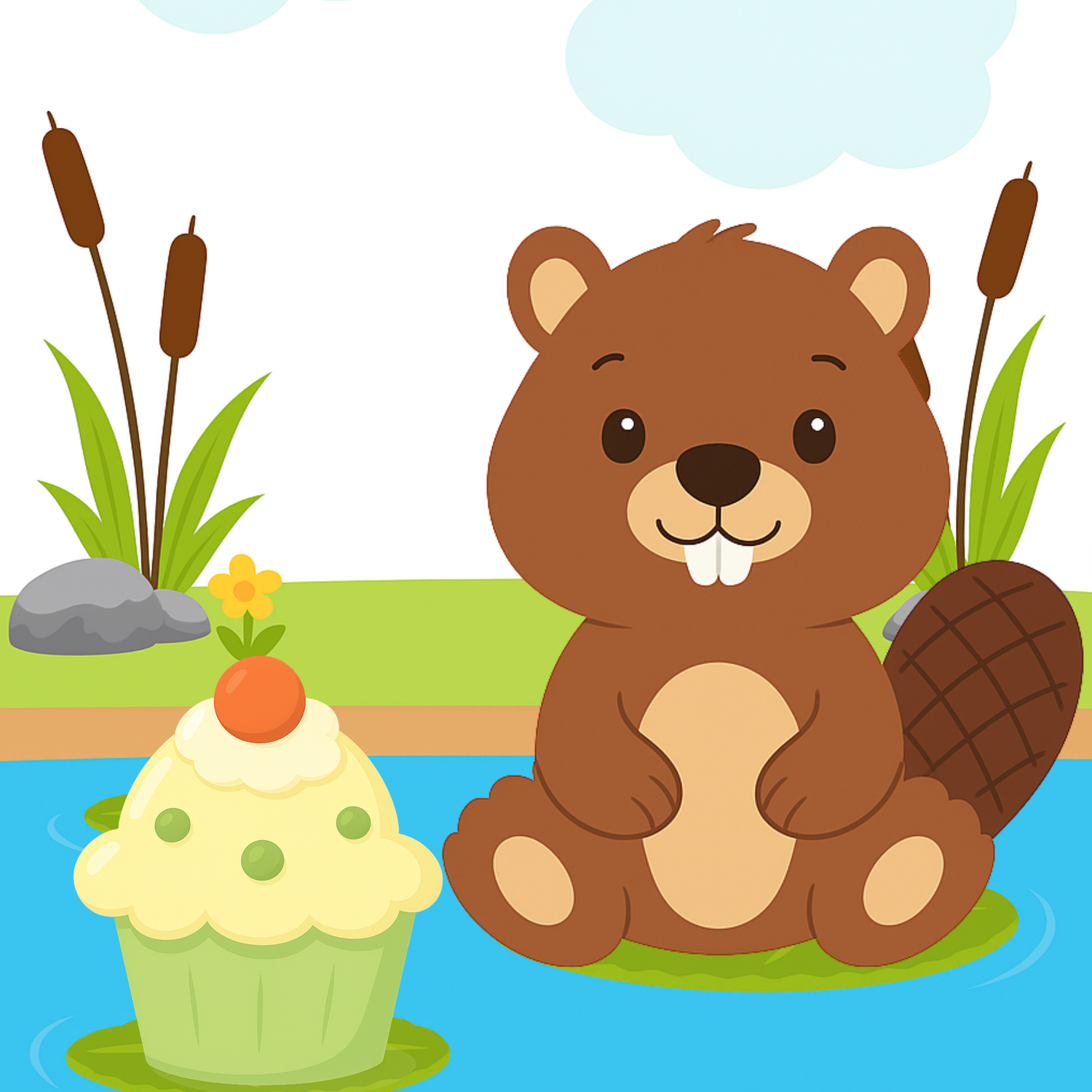 Pond Pals Paddles the Beaver Printable Party Decorations