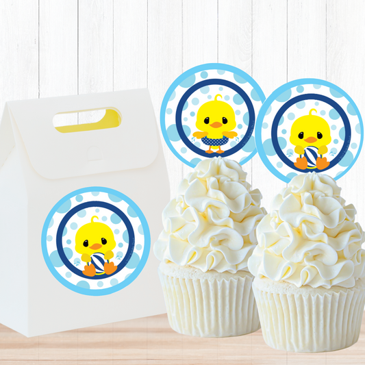 Little Ducky Party Circles, Printable PDF, Instant Download