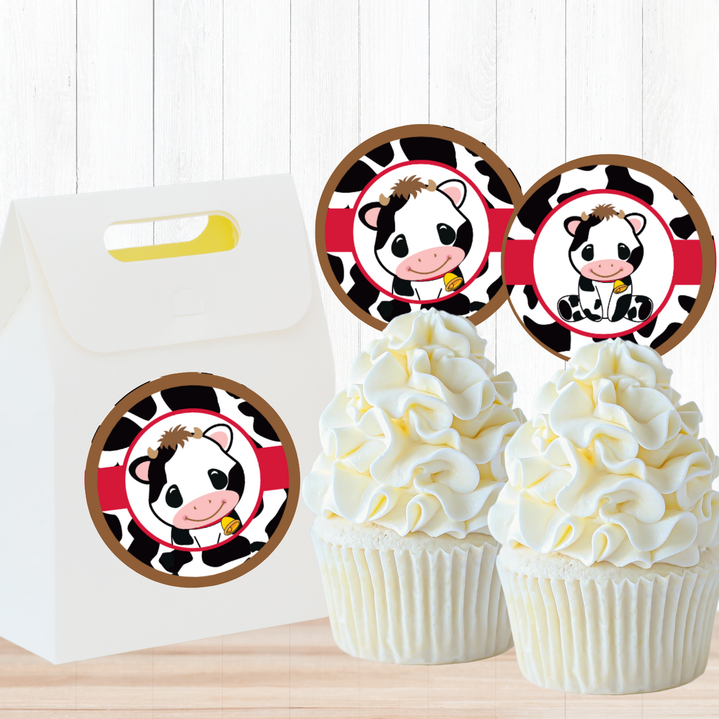 Little Cow Party Circles, Printable PDF, Instant Download