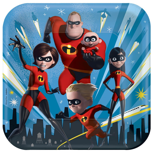 Incredibles 2 Lunch Plates, 9 inch, 8 count