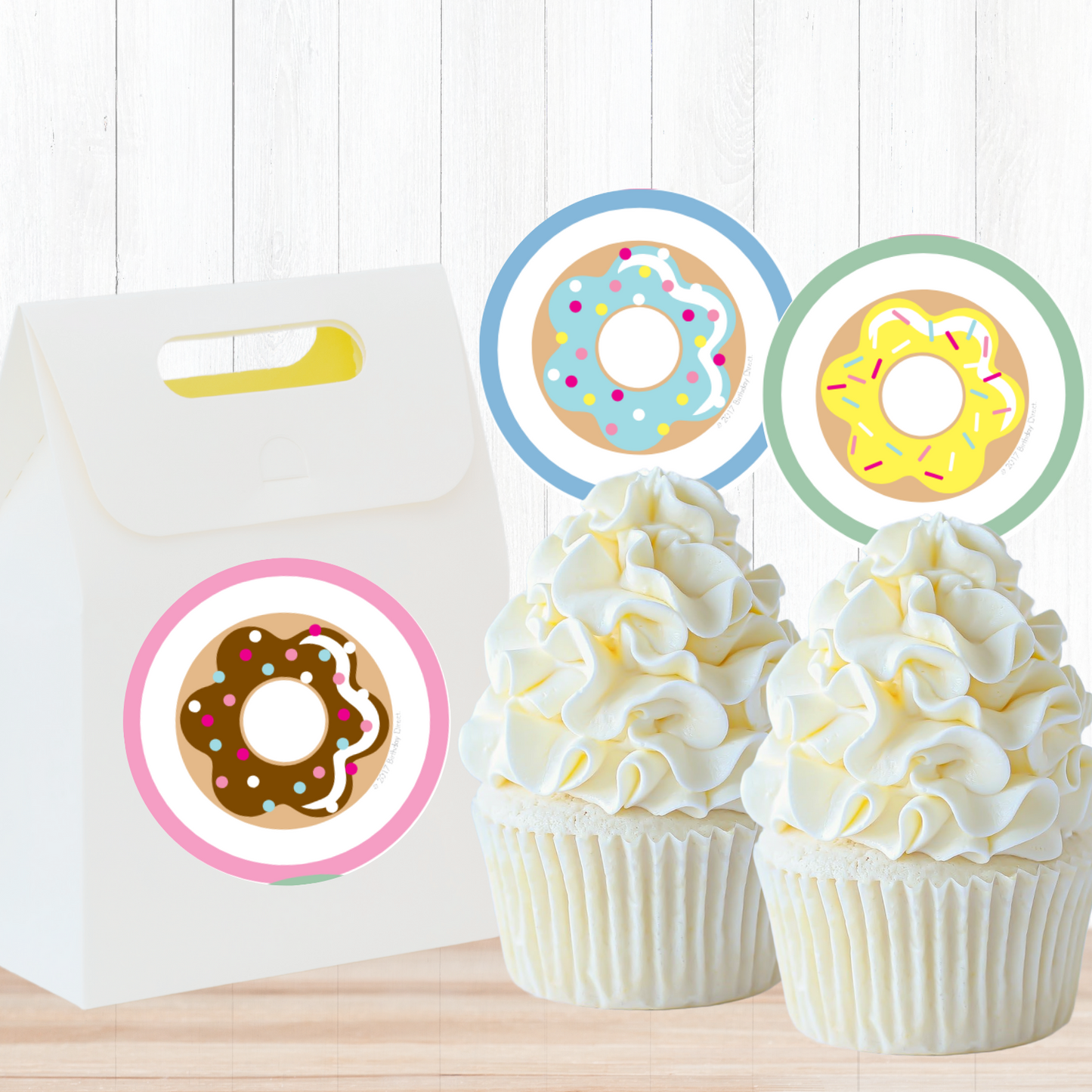 Donut Party Circles, Printable PDF, Instant Download