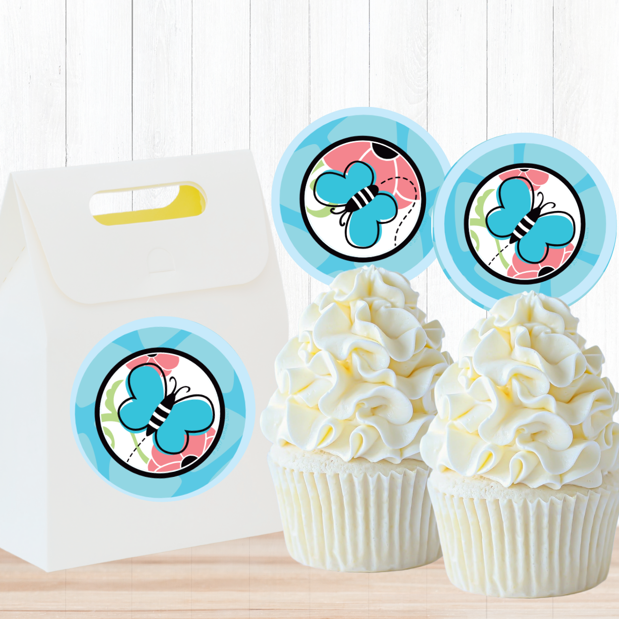 Little Butterfly Party Circles, Printable PDF, Instant Download