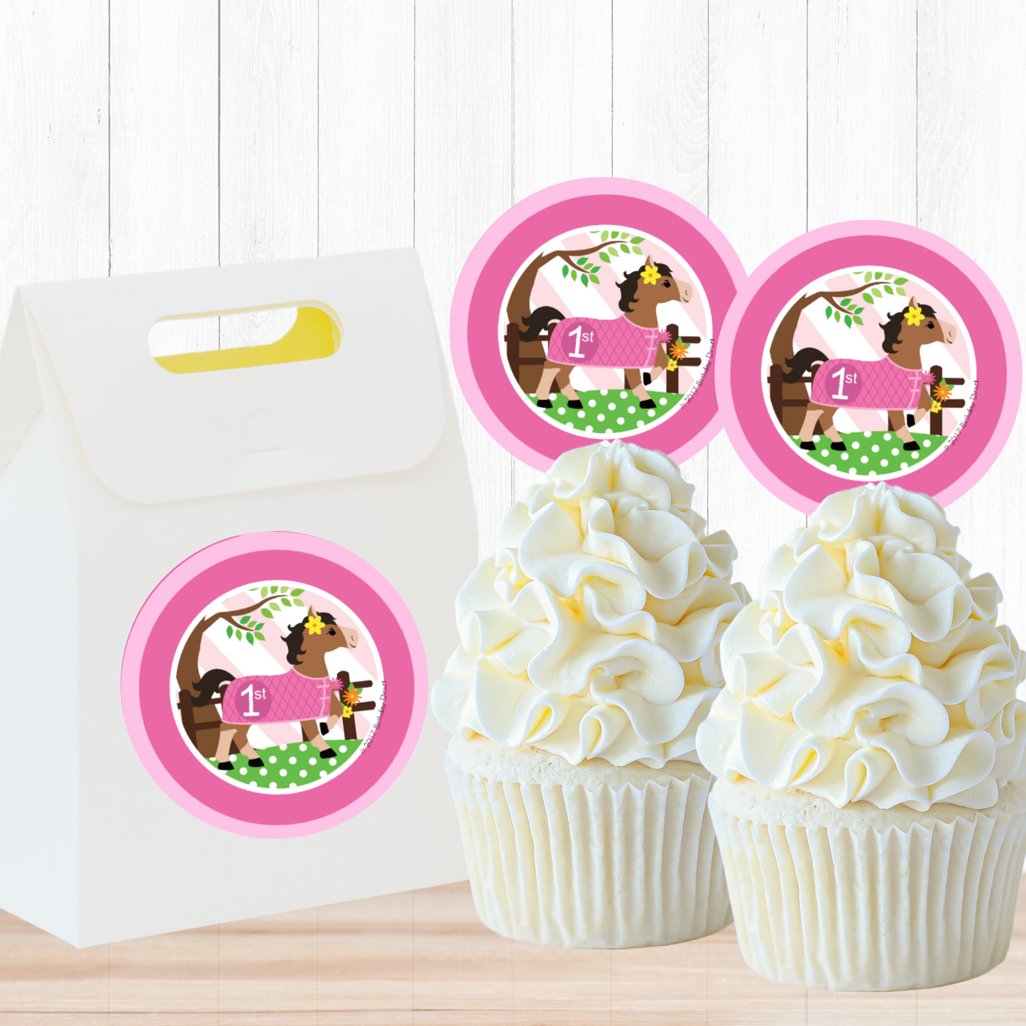 Playful Pony 1st Birthday Party Circles, Printable PDF, Instant Download