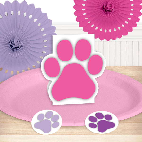 Birthday Direct's Pawty Prints Pink Party DIY Table Decoration