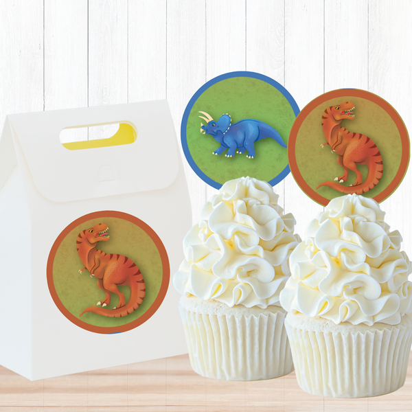 Little Dinosaur Prehistoric Party Circle, Editable Digital Template by ...