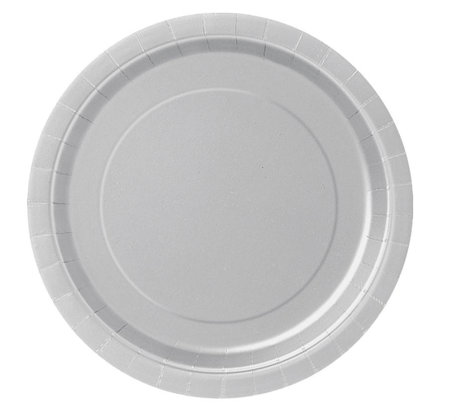 Silver Dessert Plates, 7 inch, 8 count