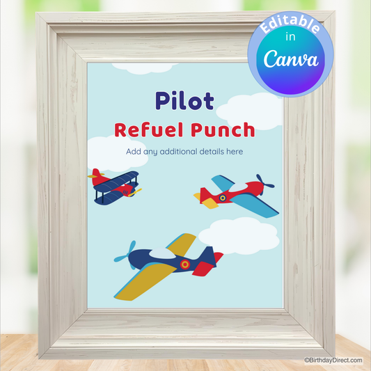 Little Airplane Sign 8x10 Editable Printable