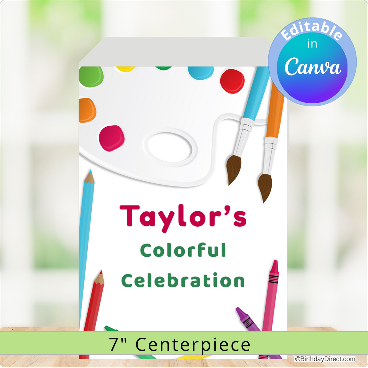 Little Artist Centerpiece – Editable 7" Canva Template