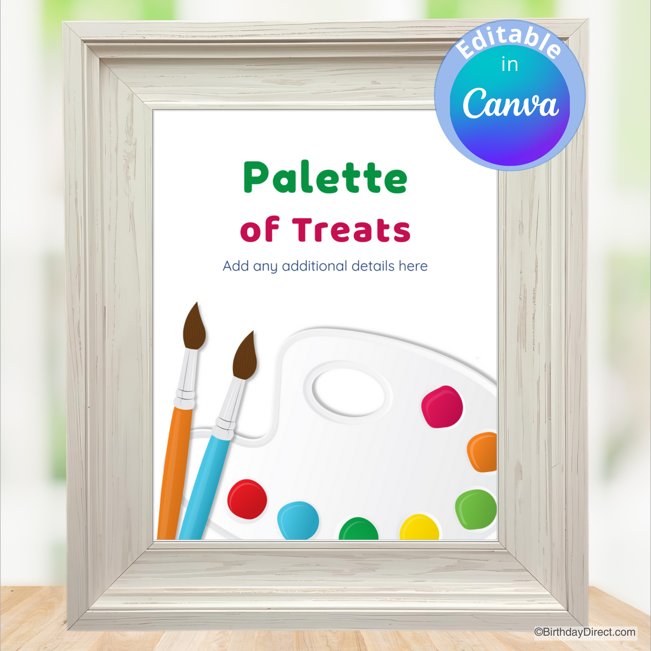 Little Artist Table Signs | Printable Decorations – BirthdayDirect