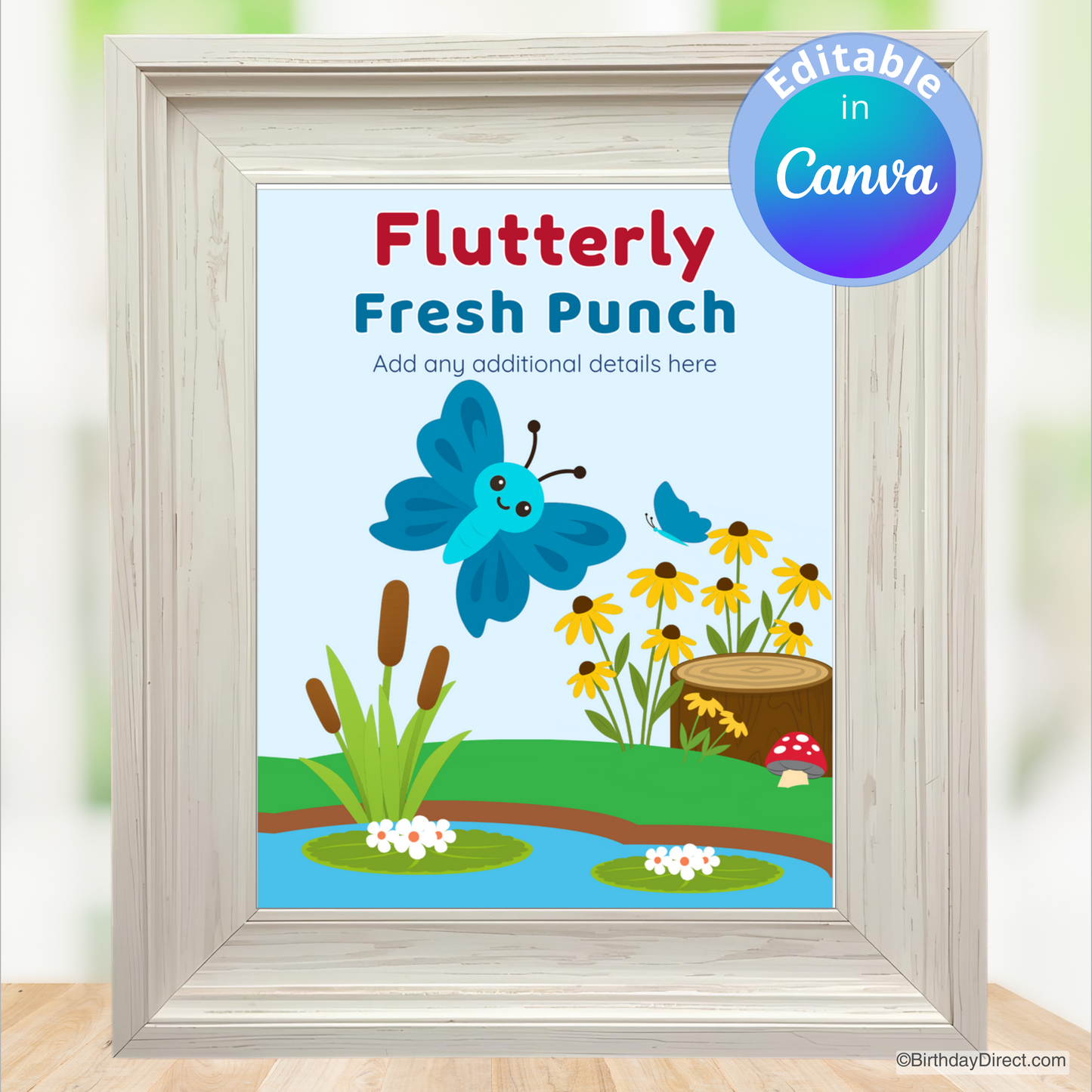 Little Butterfly Sign 8x10 Editable Printable