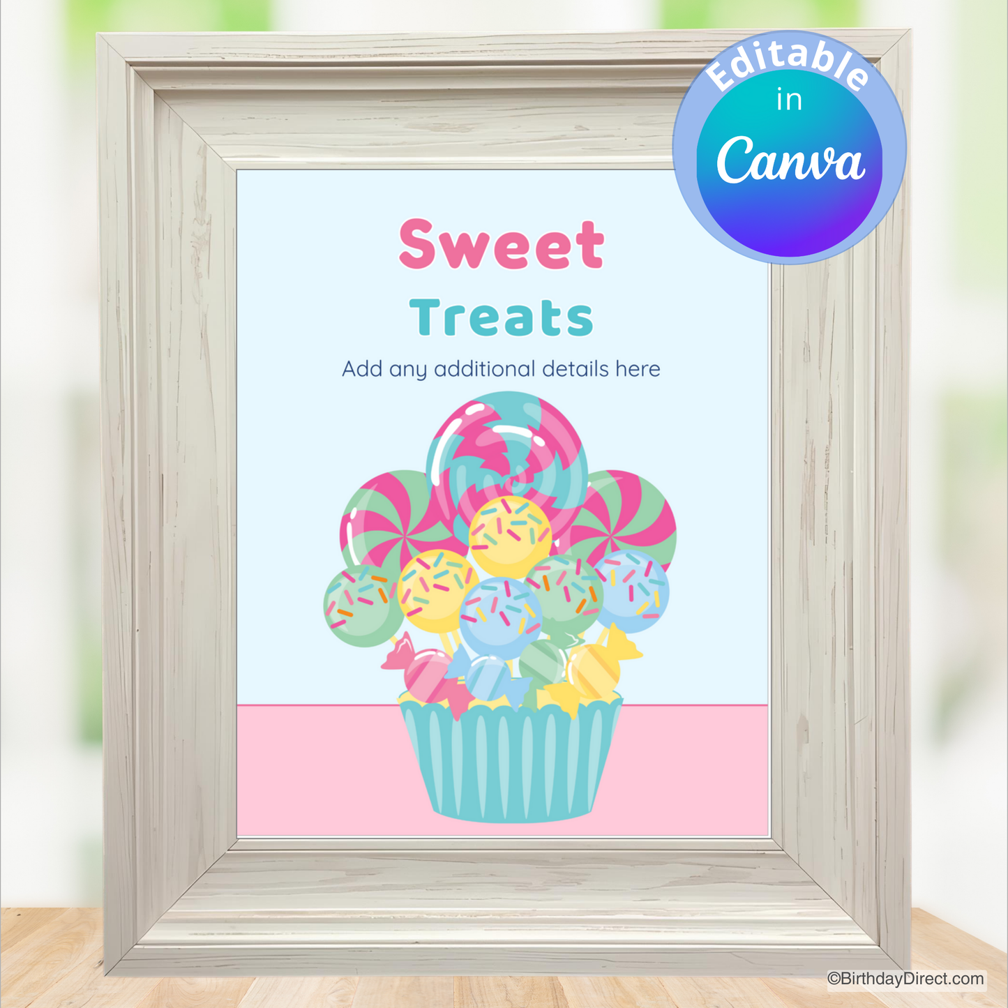 Little Candy and Cupcakes Sign 8x10 Editable Printable