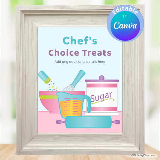 Little Chef Sign 8x10 Editable Printable