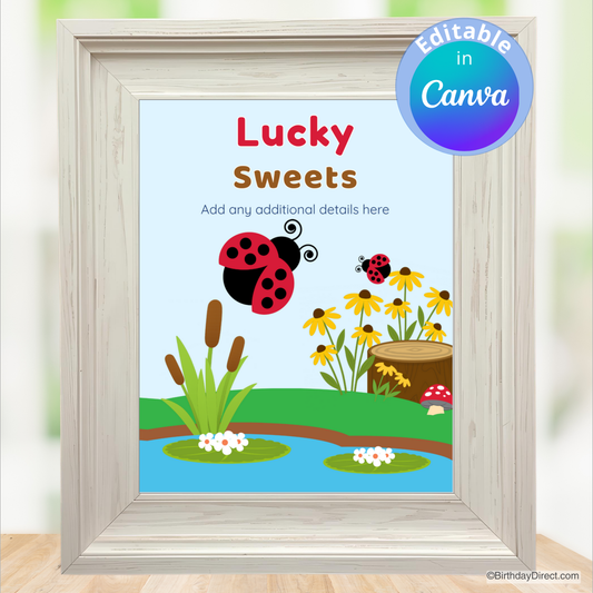 Little Ladybug Sign 8x10 Editable Printable