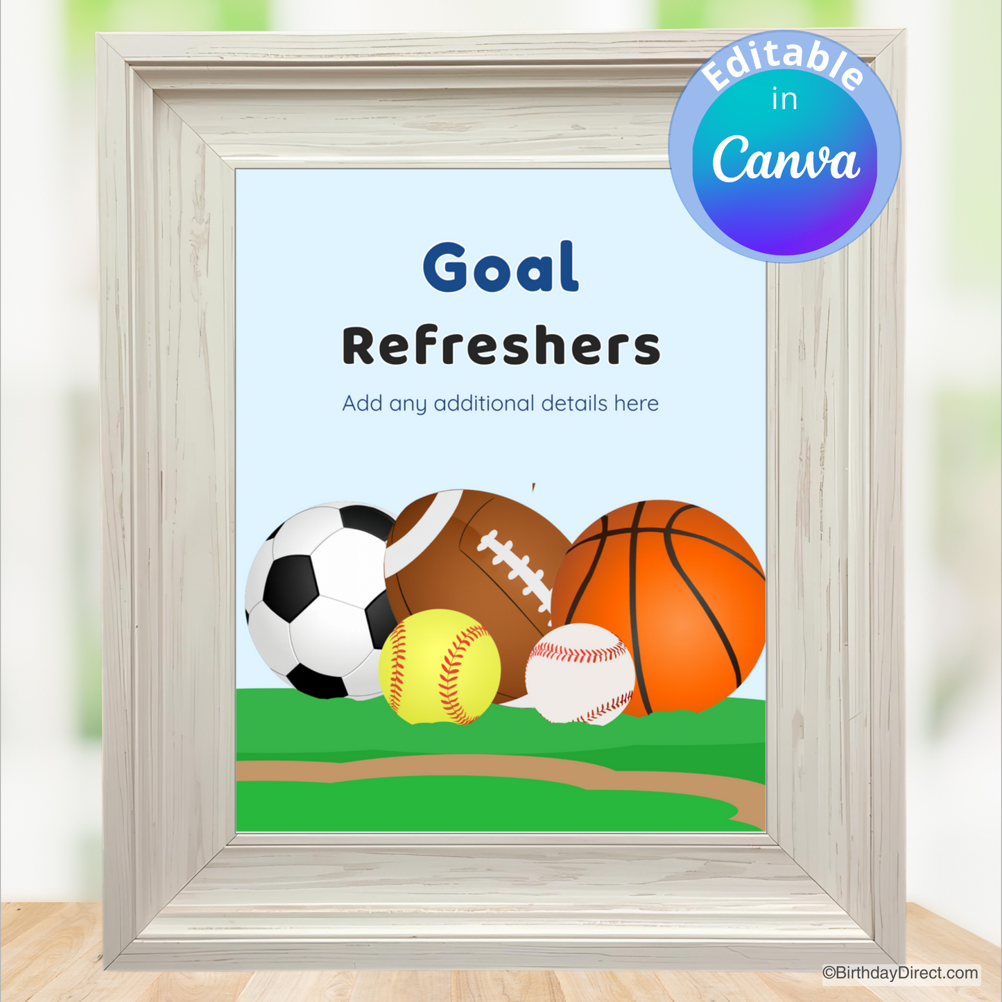 Little League Sport Sign 8x10 Editable Printable