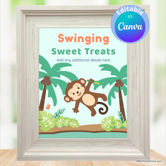Little Monkey Sign 8x10 Editable Printable