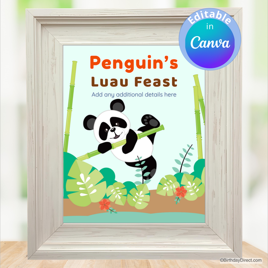 Little Panda Sign 8x10 Editable Printable