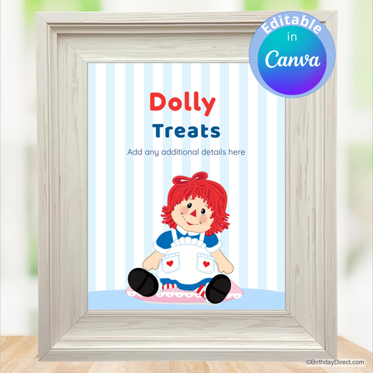 Little Raggedy Ann Sign 8x10 Editable Printable